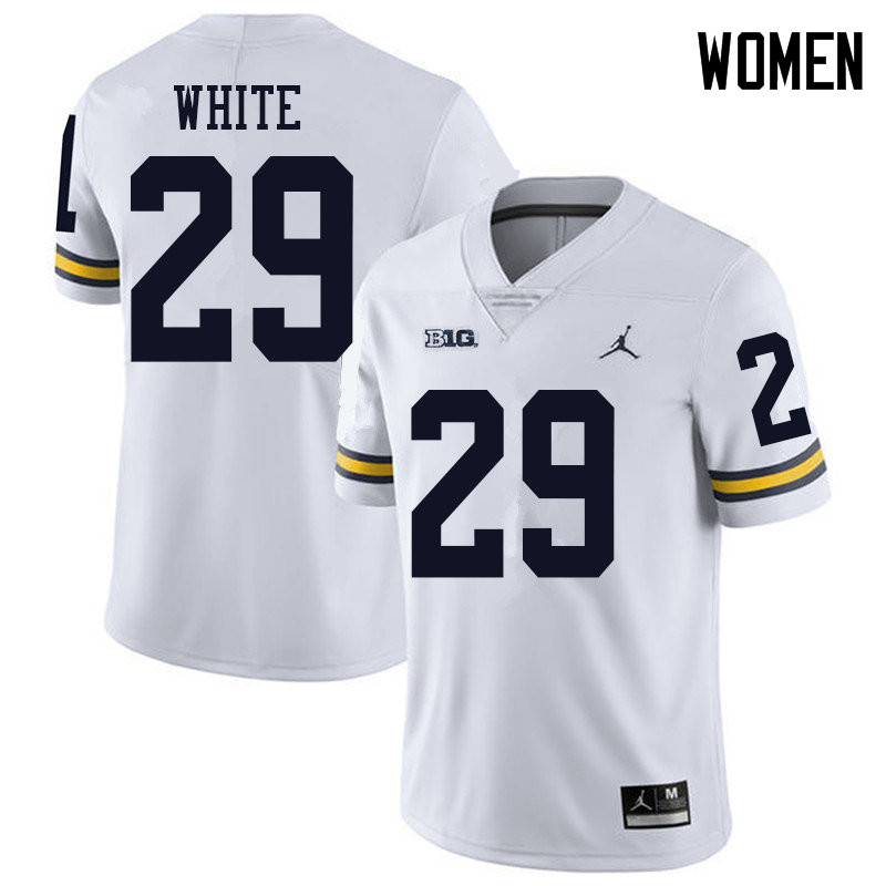 Jordan Brand Women #29 Brendan White Michigan Wolverines College Football Jerseys Sale-White